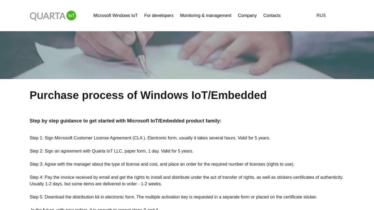Purchase Windows IoT/Embedded